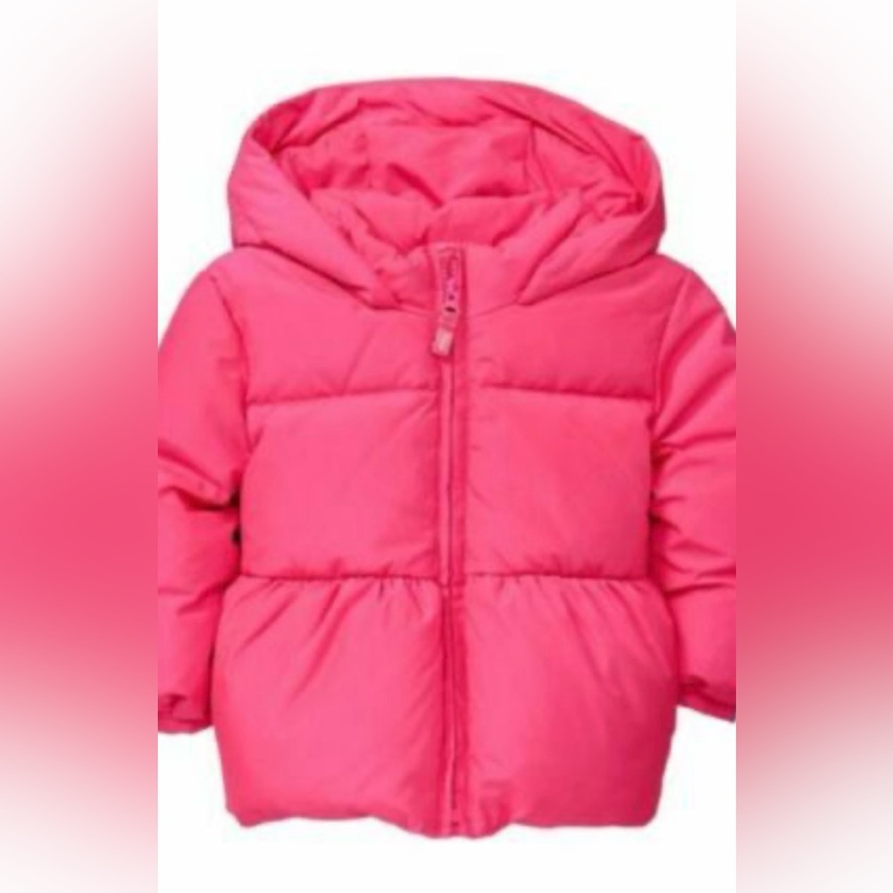 Baby Gap Fleece Lined Down Pink Puffer Jacket 12-18 Months